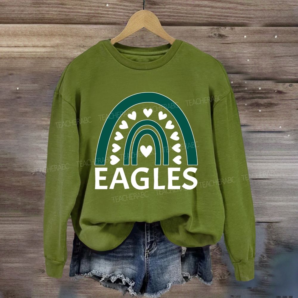 Personalized Mascot Many Hearts Print Sweatshirt