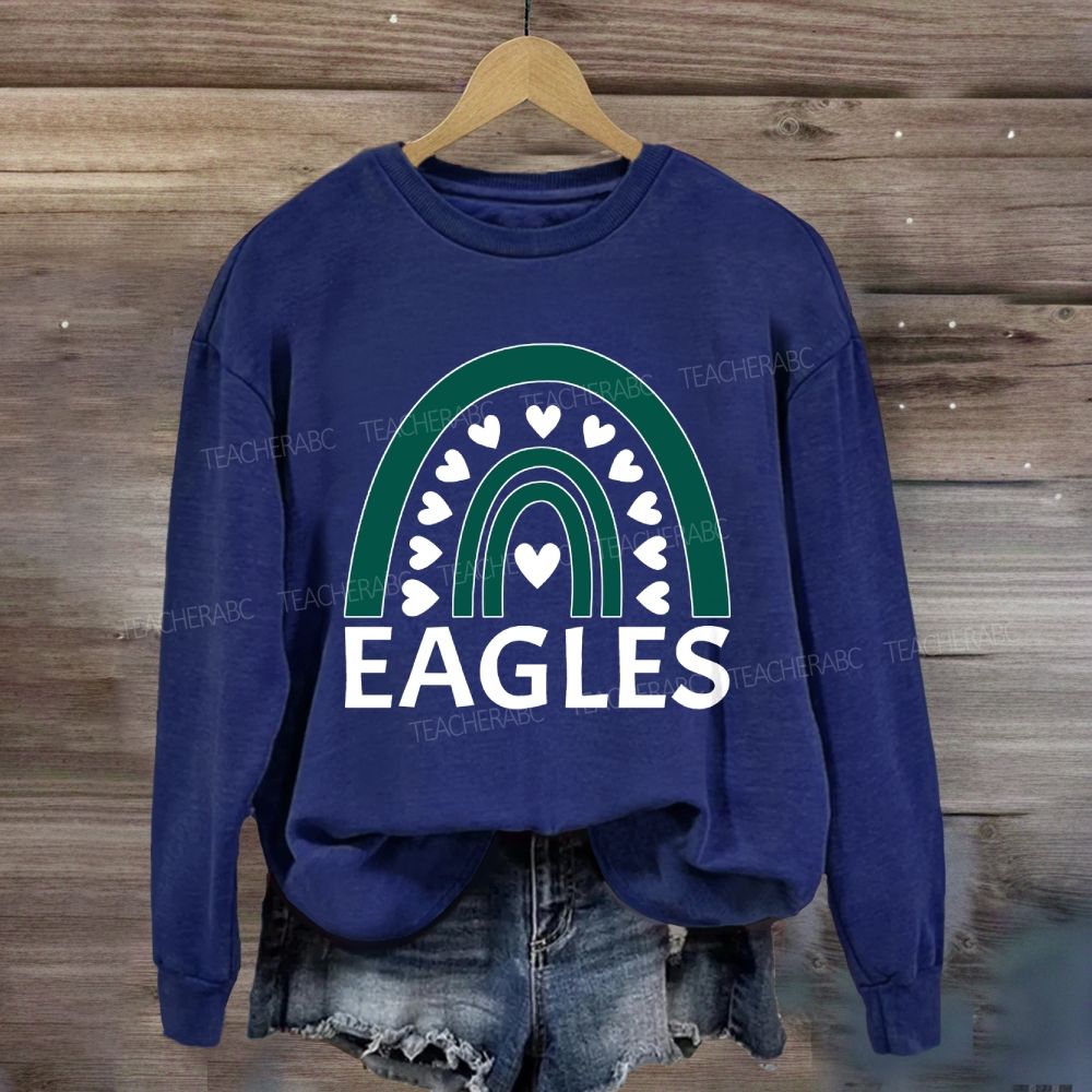 Personalized Mascot Many Hearts Print Sweatshirt