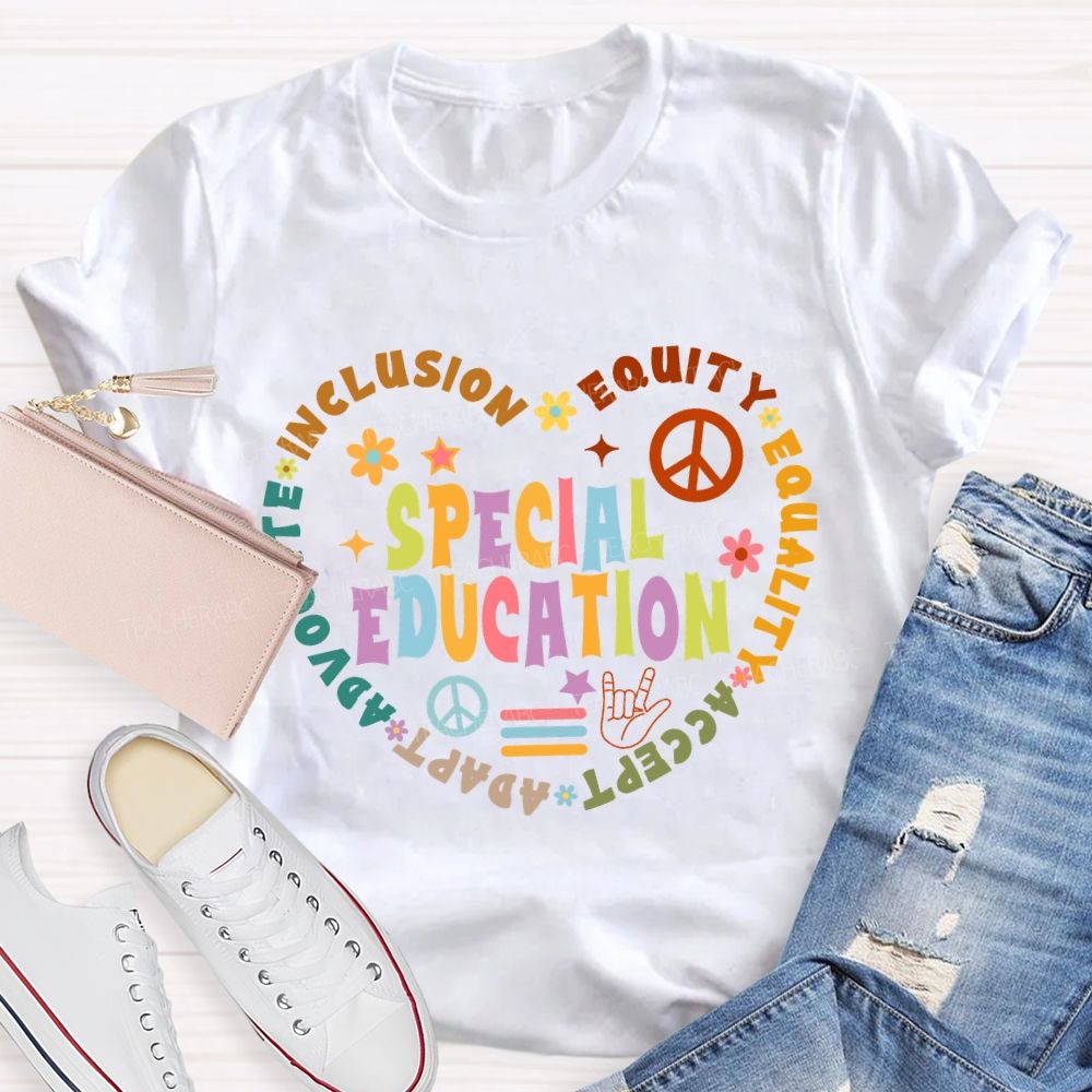 Special Education Inclusion Equity Heart T-Shirt
