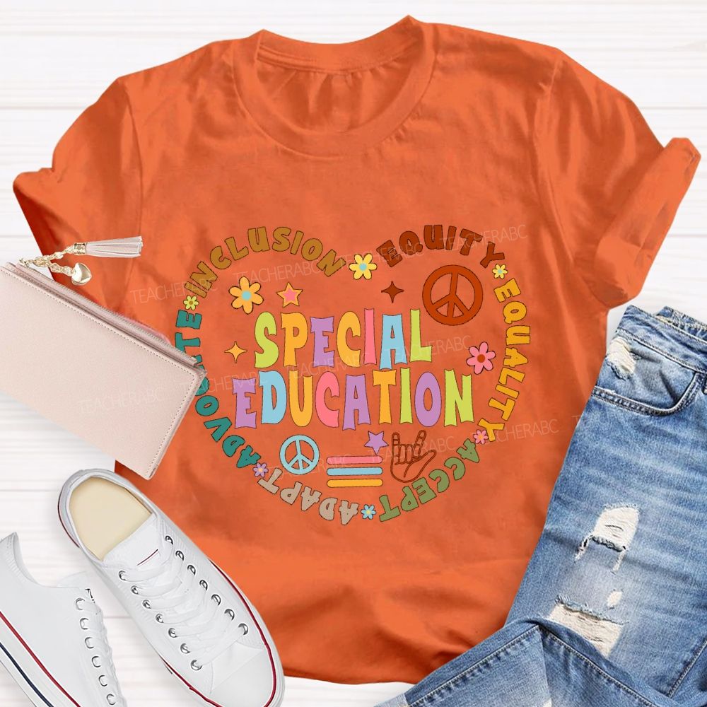 Special Education Inclusion Equity Heart T-Shirt