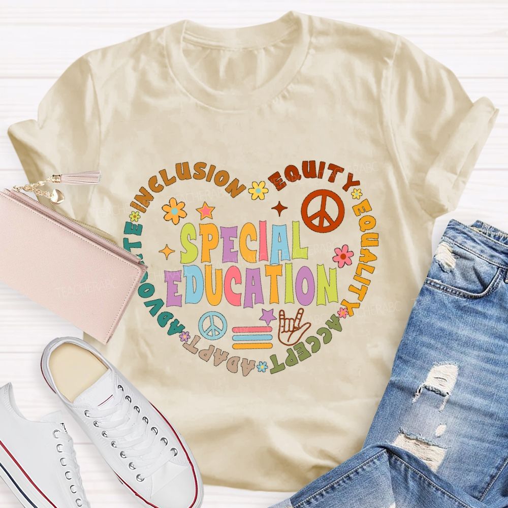 Special Education Inclusion Equity Heart T-Shirt