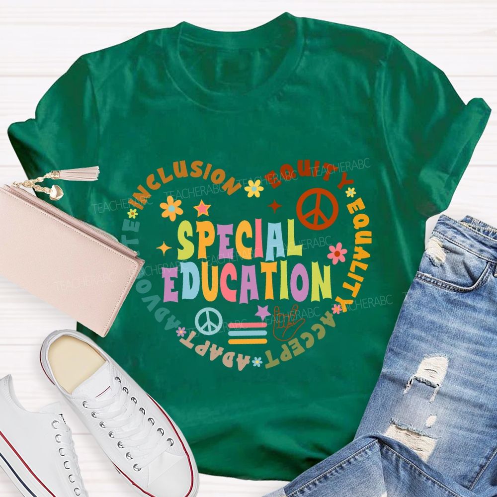 Special Education Inclusion Equity Heart T-Shirt