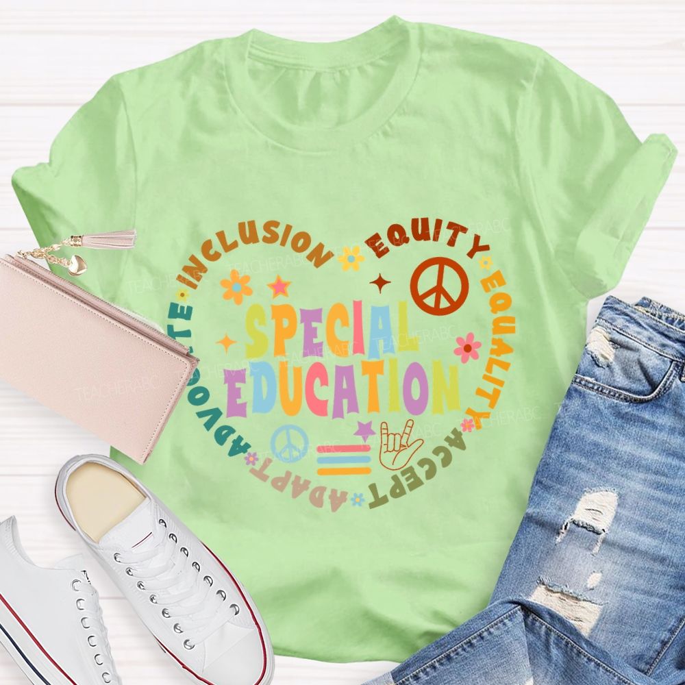 Special Education Inclusion Equity Heart T-Shirt