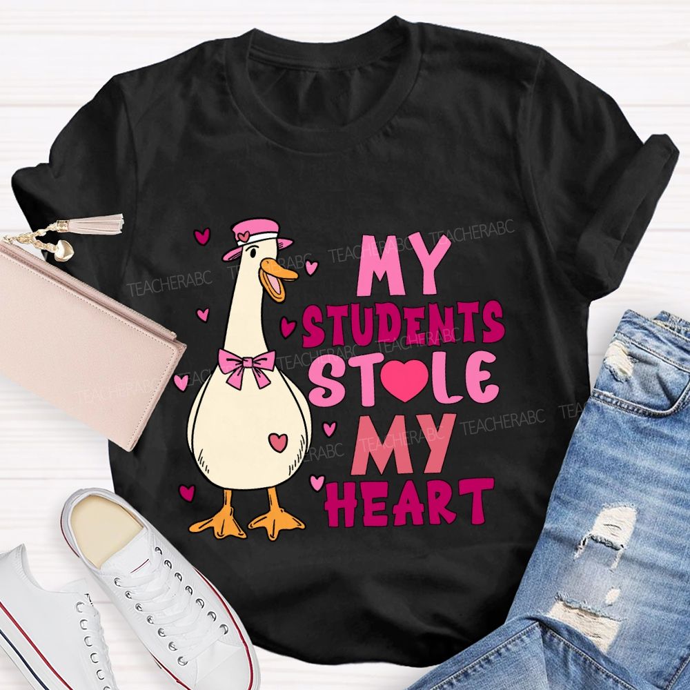 My Students Stole My Heart Pink Heart T-shirt