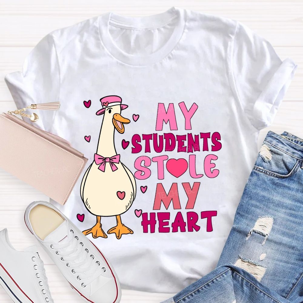 My Students Stole My Heart Pink Heart T-shirt