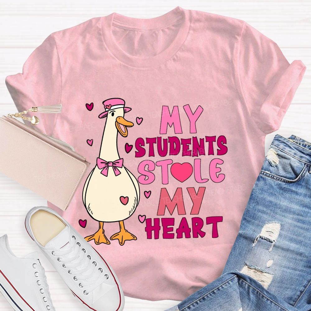 My Students Stole My Heart Pink Heart T-shirt