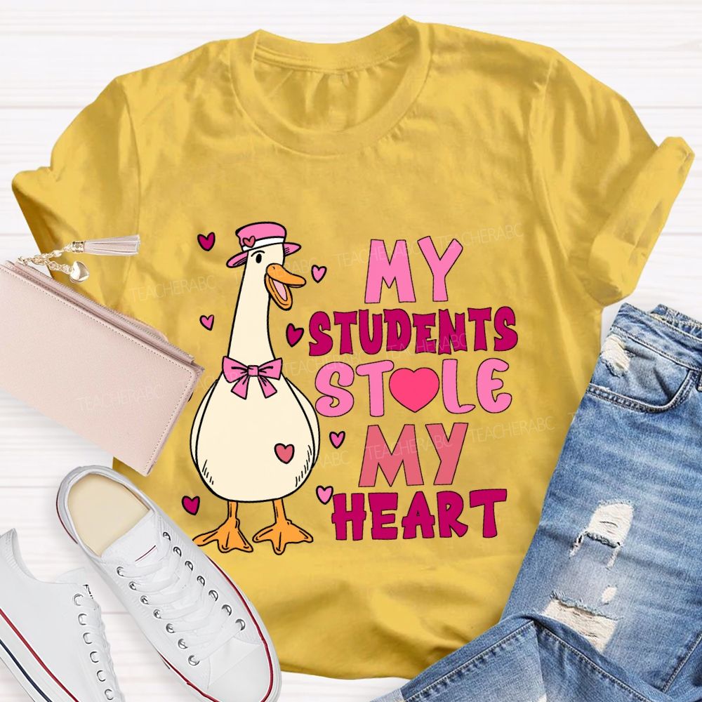 My Students Stole My Heart Pink Heart T-shirt