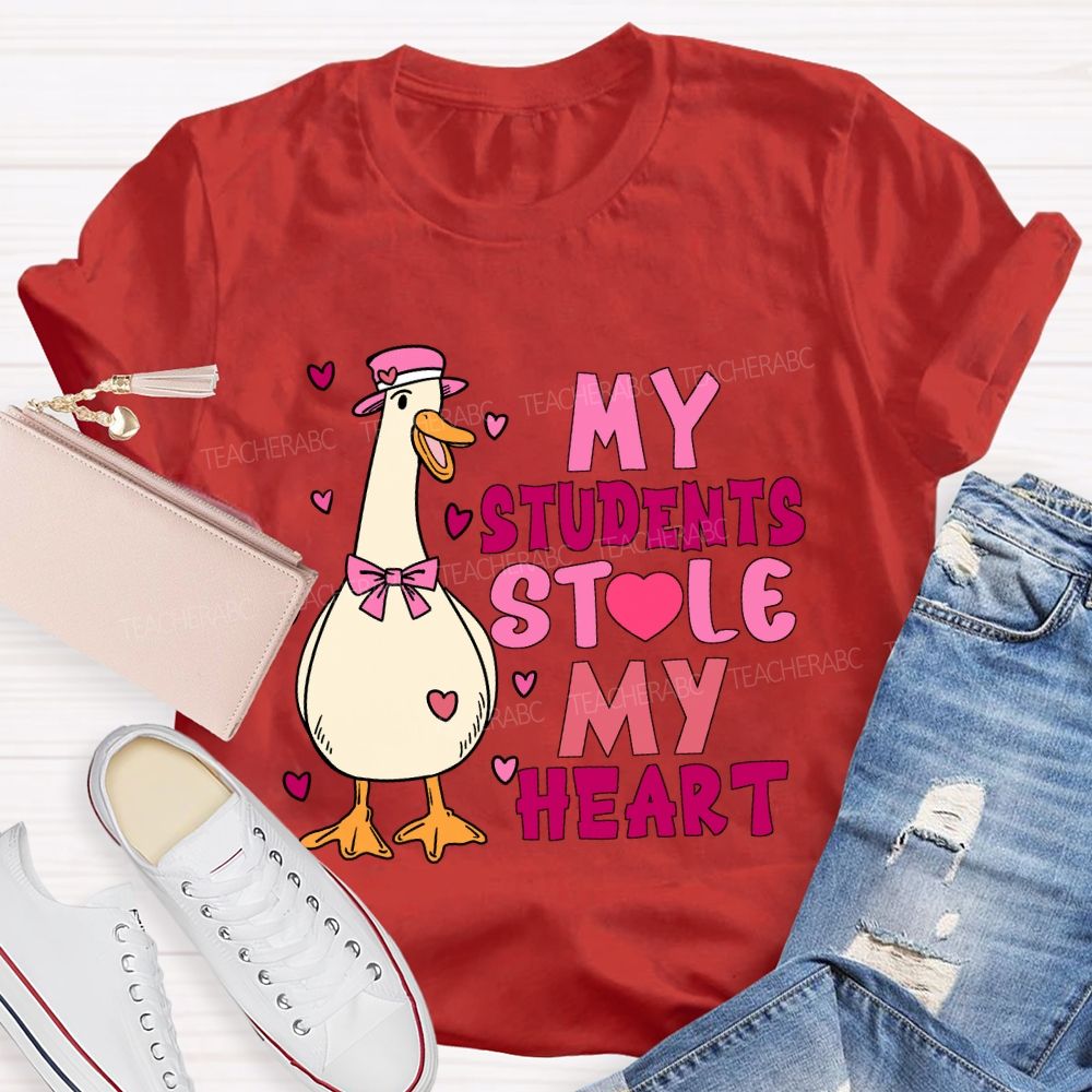 My Students Stole My Heart Pink Heart T-shirt