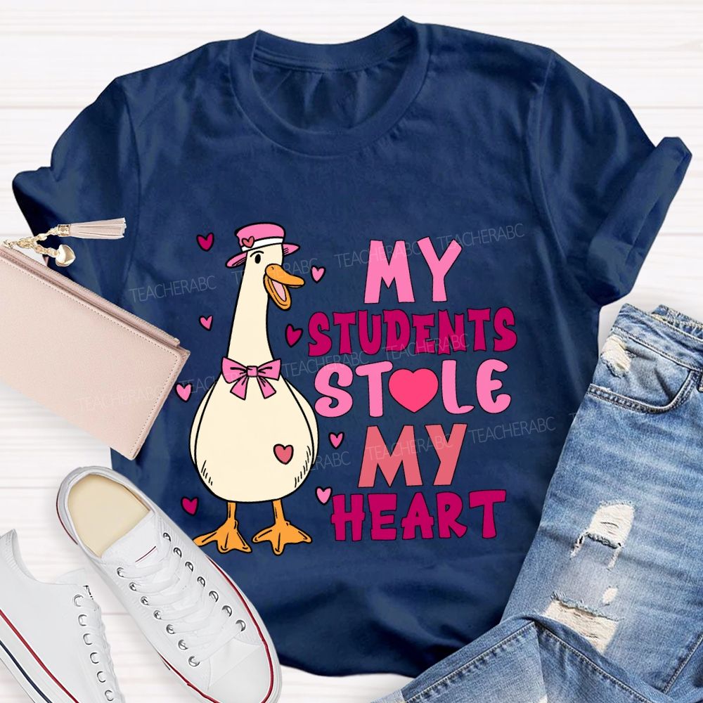 My Students Stole My Heart Pink Heart T-shirt
