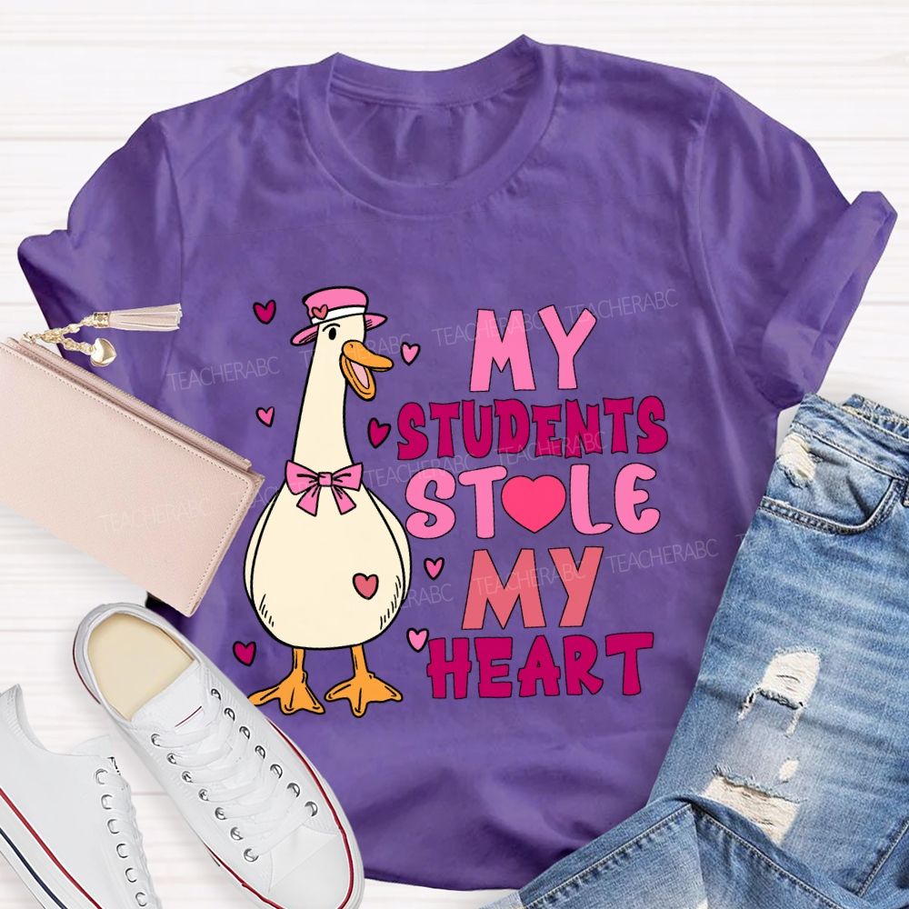 My Students Stole My Heart Pink Heart T-shirt