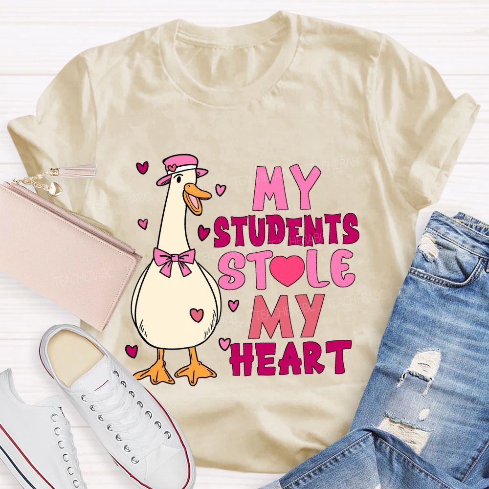 My Students Stole My Heart Pink Heart T-shirt