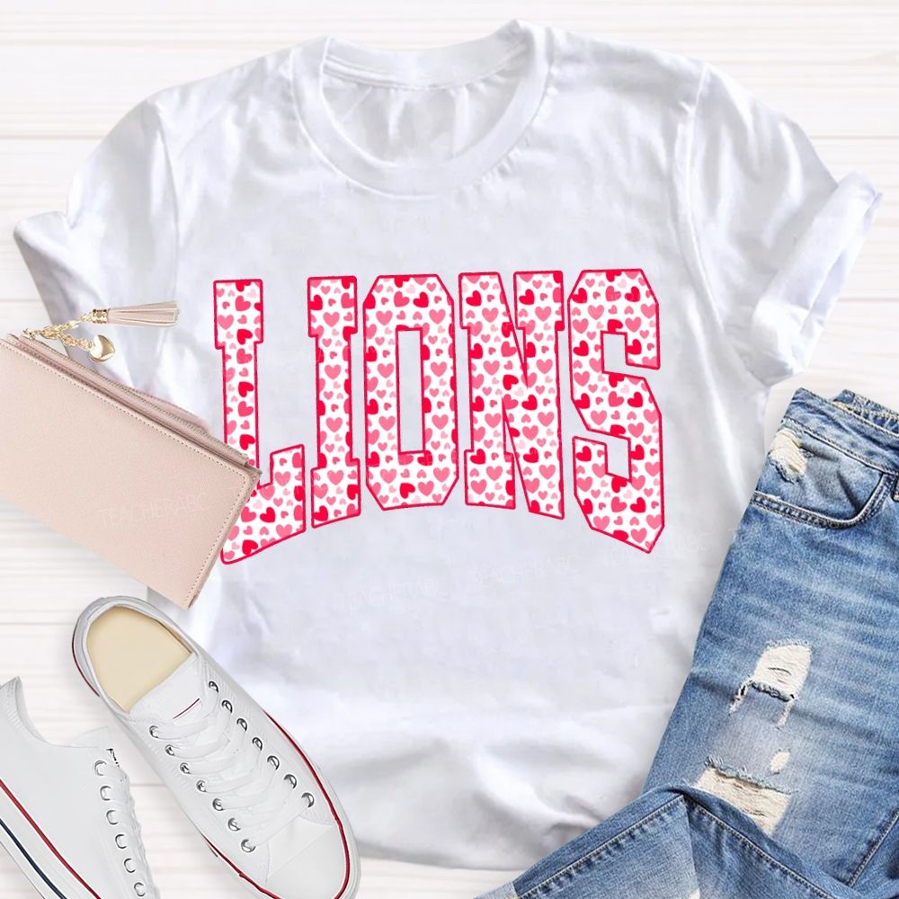 Personalized Mascot Valentine'S Day With Heart-Shaped Font T-shirt