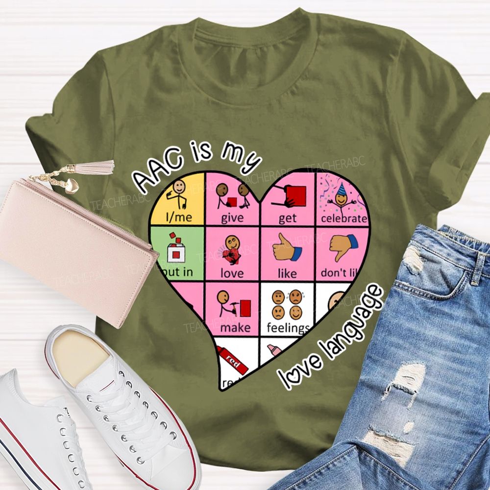 Acc Is My Love Language Heart Valentine'S Day T-shirt