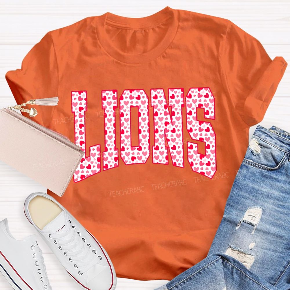 Personalized Mascot Valentine'S Day With Heart-Shaped Font T-shirt