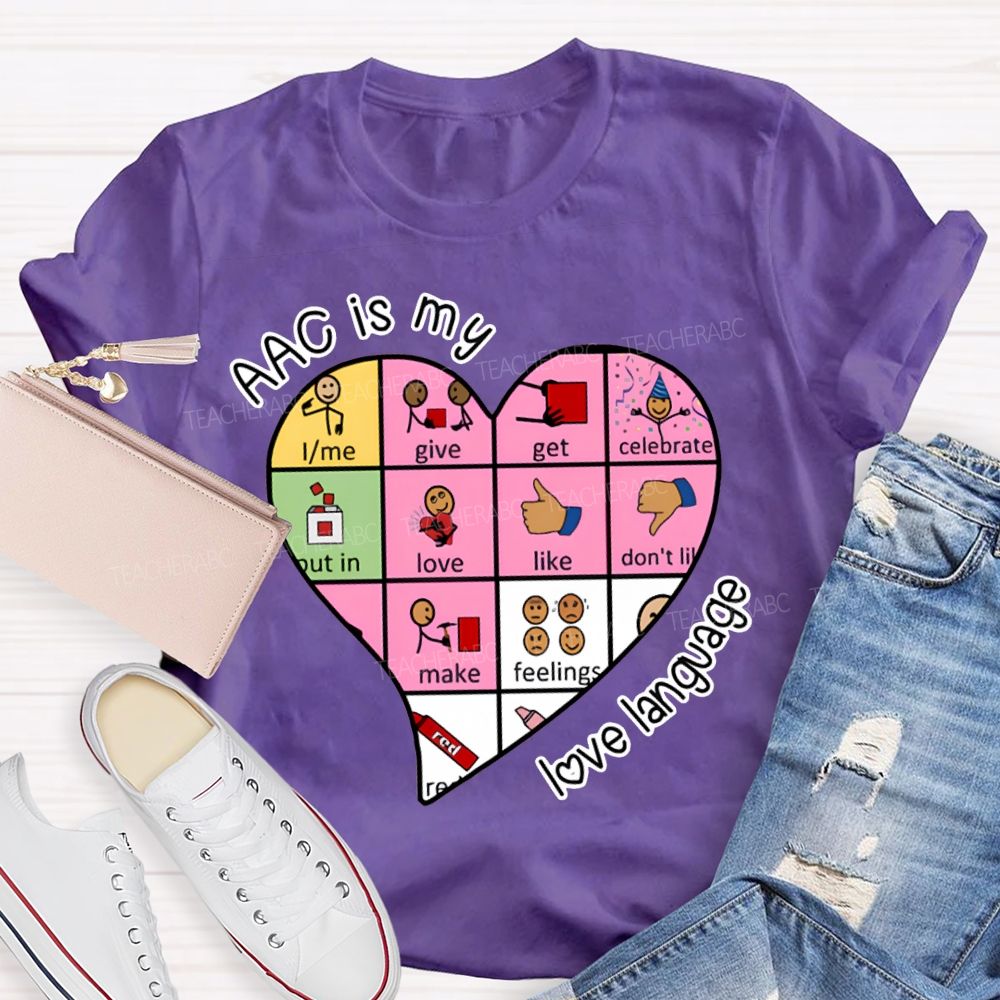 Acc Is My Love Language Heart Valentine'S Day T-shirt