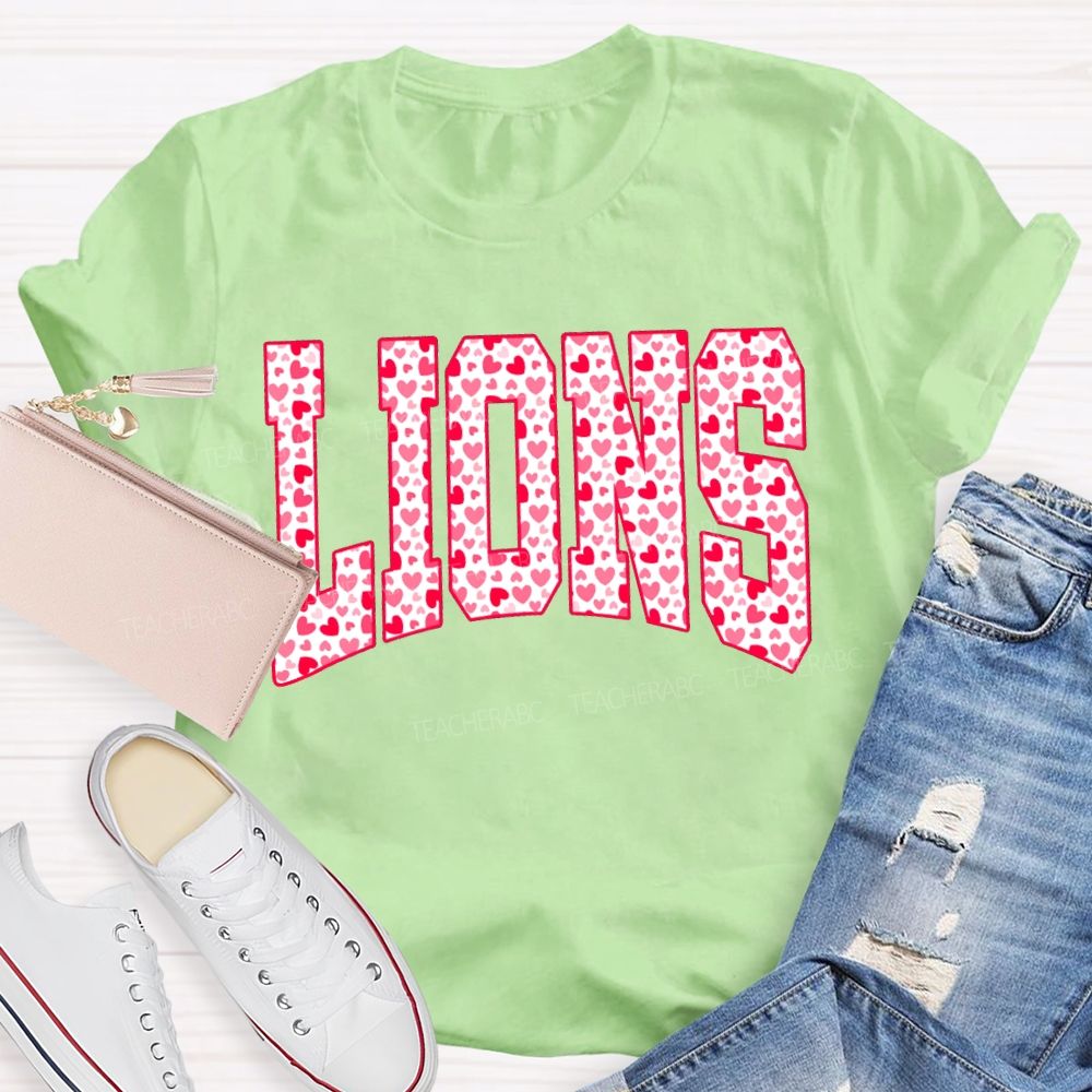 Personalized Mascot Valentine'S Day With Heart-Shaped Font T-shirt