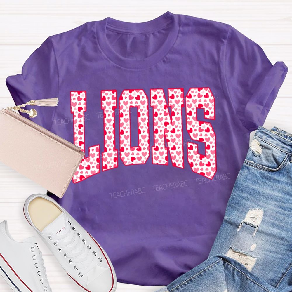 Personalized Mascot Valentine'S Day With Heart-Shaped Font T-shirt