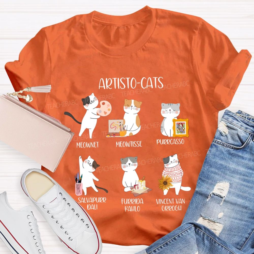 Artisto Cats Meownet Meowtisse Purrcasso T-shirt