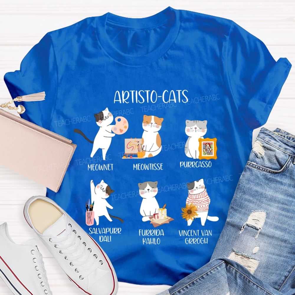 Artisto Cats Meownet Meowtisse Purrcasso T-shirt