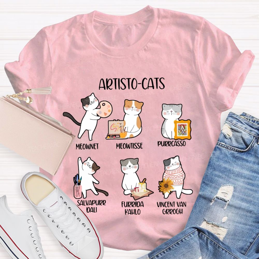 Artisto Cats Meownet Meowtisse Purrcasso T-shirt