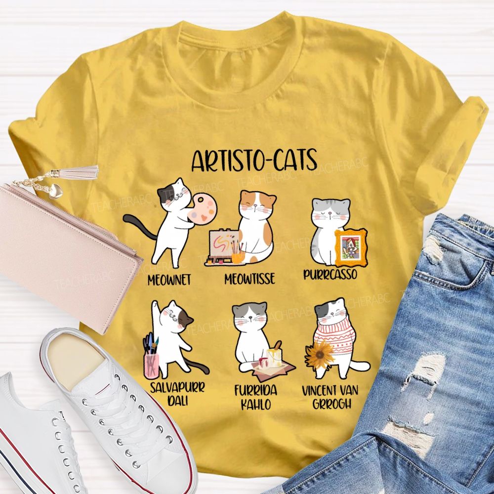 Artisto Cats Meownet Meowtisse Purrcasso T-shirt