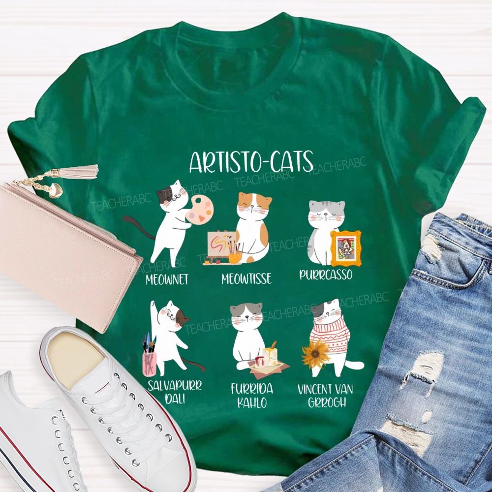 Artisto Cats Meownet Meowtisse Purrcasso T-shirt