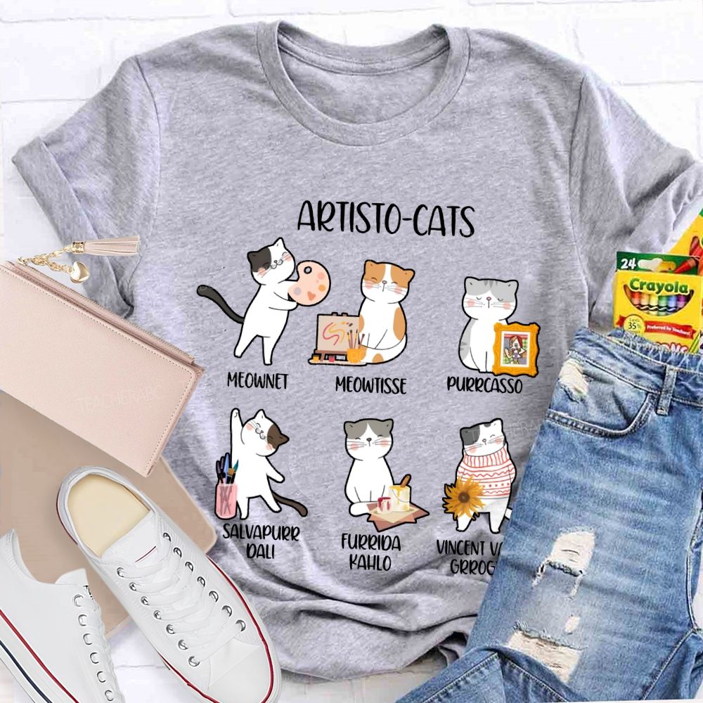Artisto Cats Meownet Meowtisse Purrcasso T-shirt