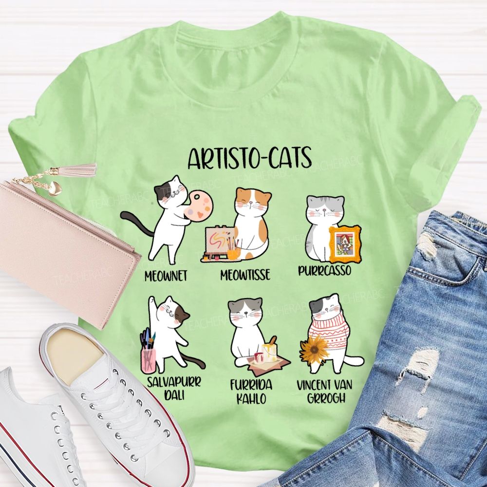 Artisto Cats Meownet Meowtisse Purrcasso T-shirt