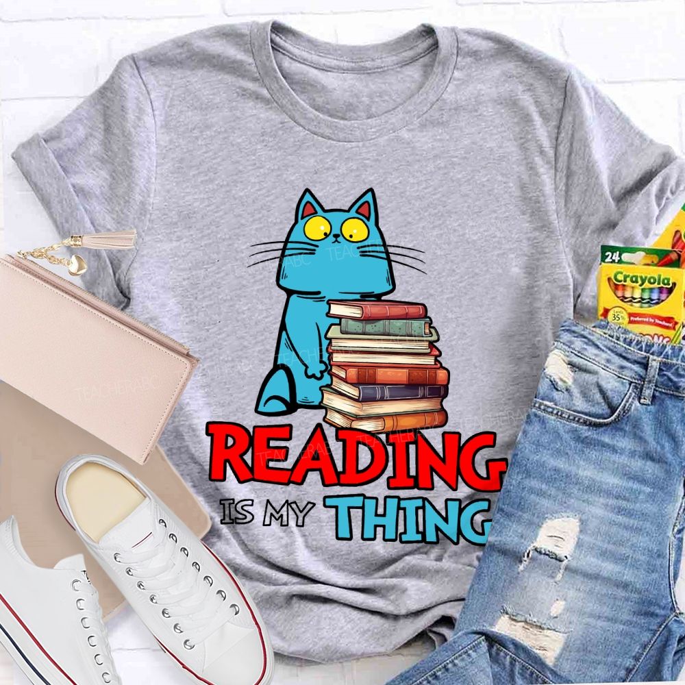 Reading Is My Thing Cats And Books T-shirt