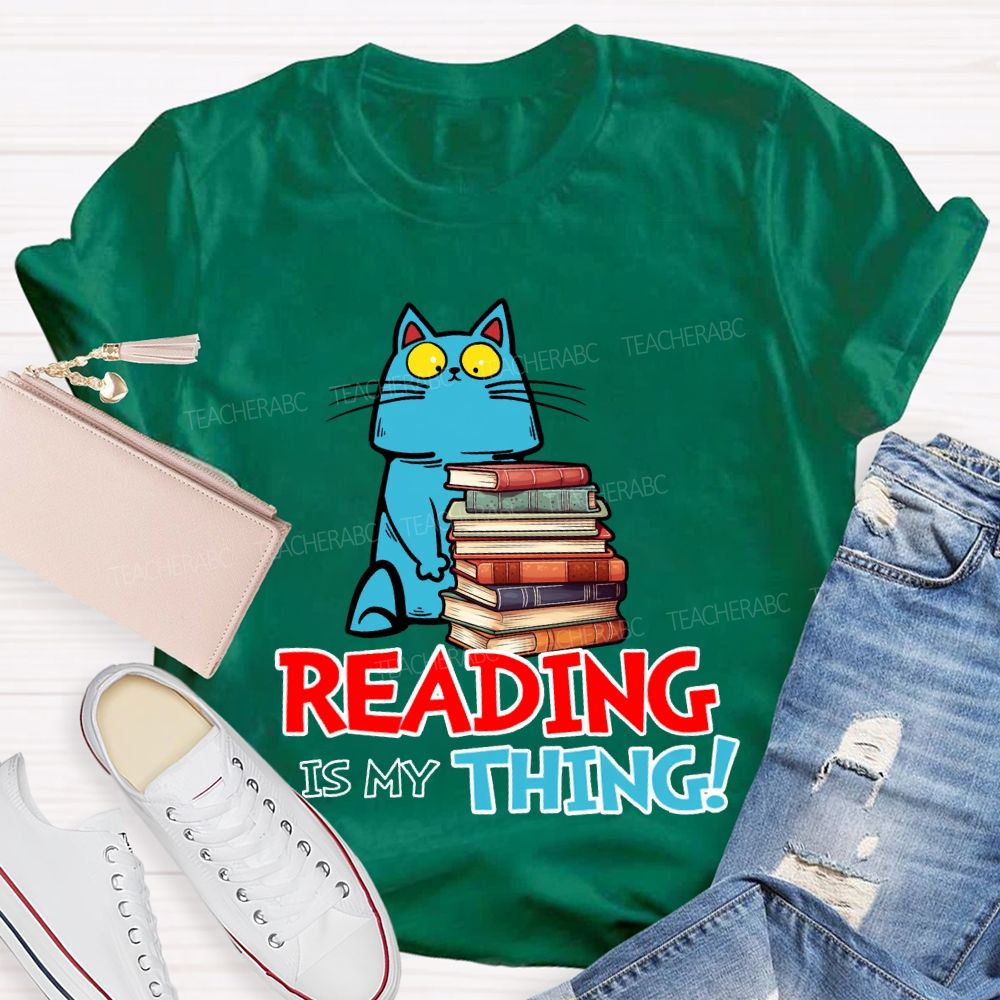 Reading Is My Thing Cats And Books T-shirt
