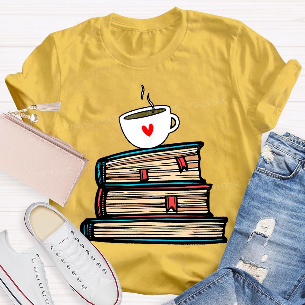 Coffee And Books Make Me Fall In Love With Reading T-shirt