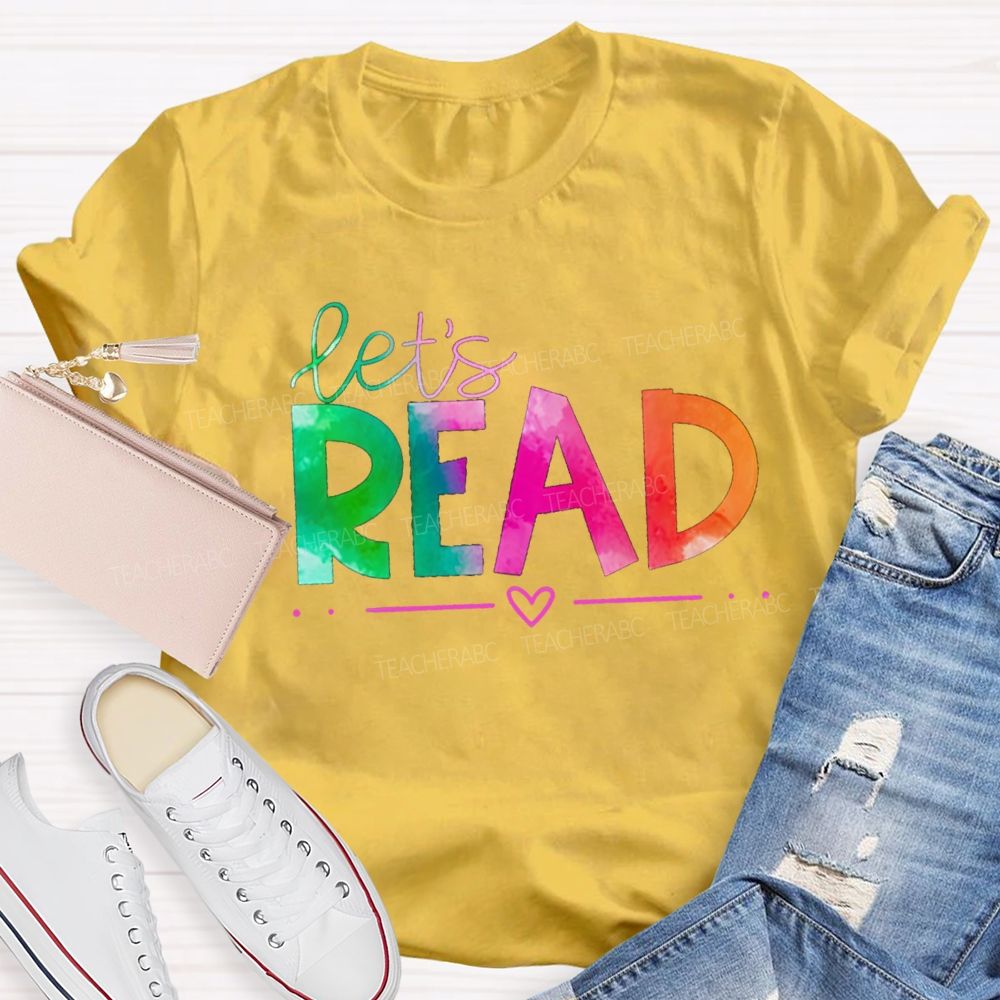 Let'S Read Gradient Text T-Shirt