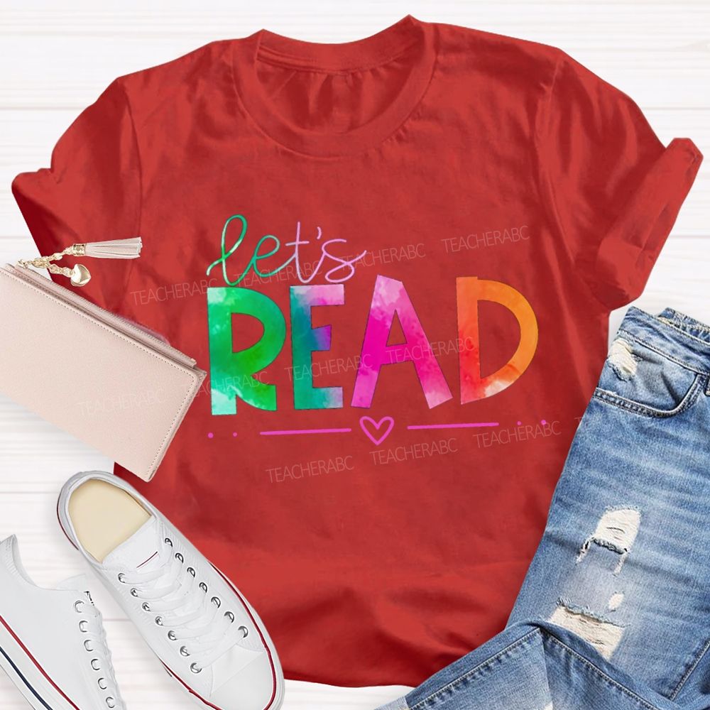 Let'S Read Gradient Text T-Shirt