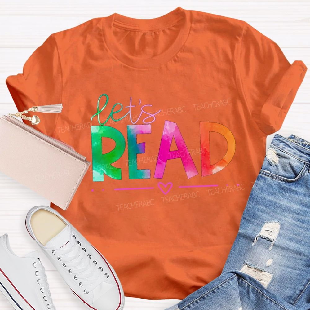 Let'S Read Gradient Text T-Shirt