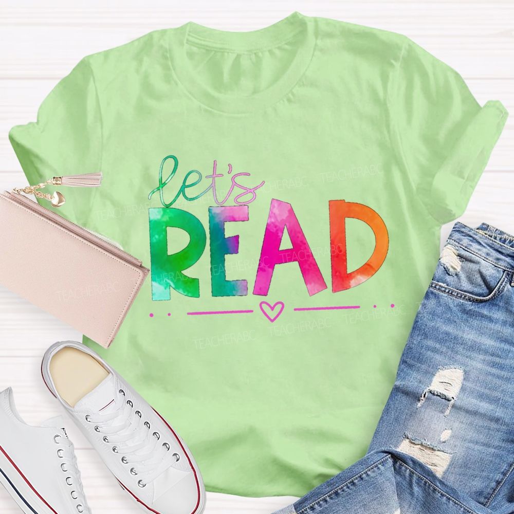 Let'S Read Gradient Text T-Shirt