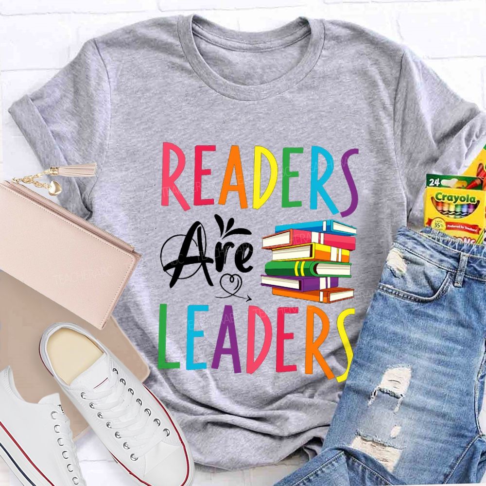 Readers Are Leaders Colorful Letter T-Shirt