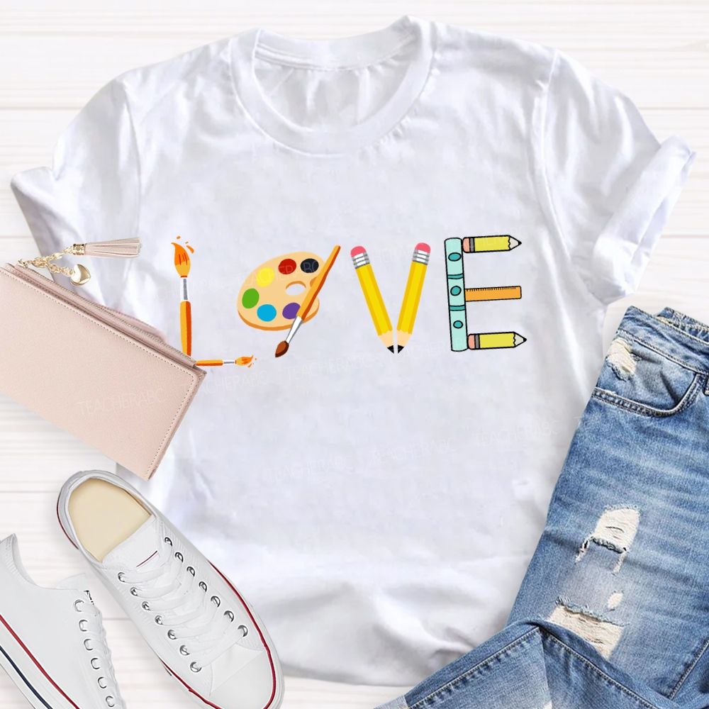 Love Art Palette And Pencil T-Shirt