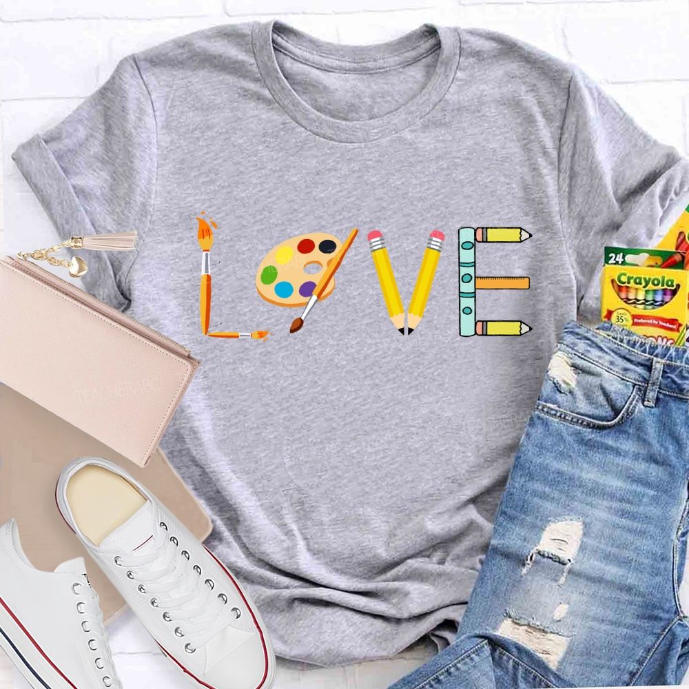Love Art Palette And Pencil T-Shirt