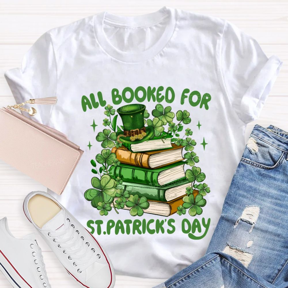 All For Books St.Patrick'S Day Magic Hat And Clover T-shirt