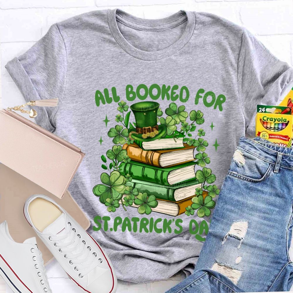 All For Books St.Patrick'S Day Magic Hat And Clover T-shirt