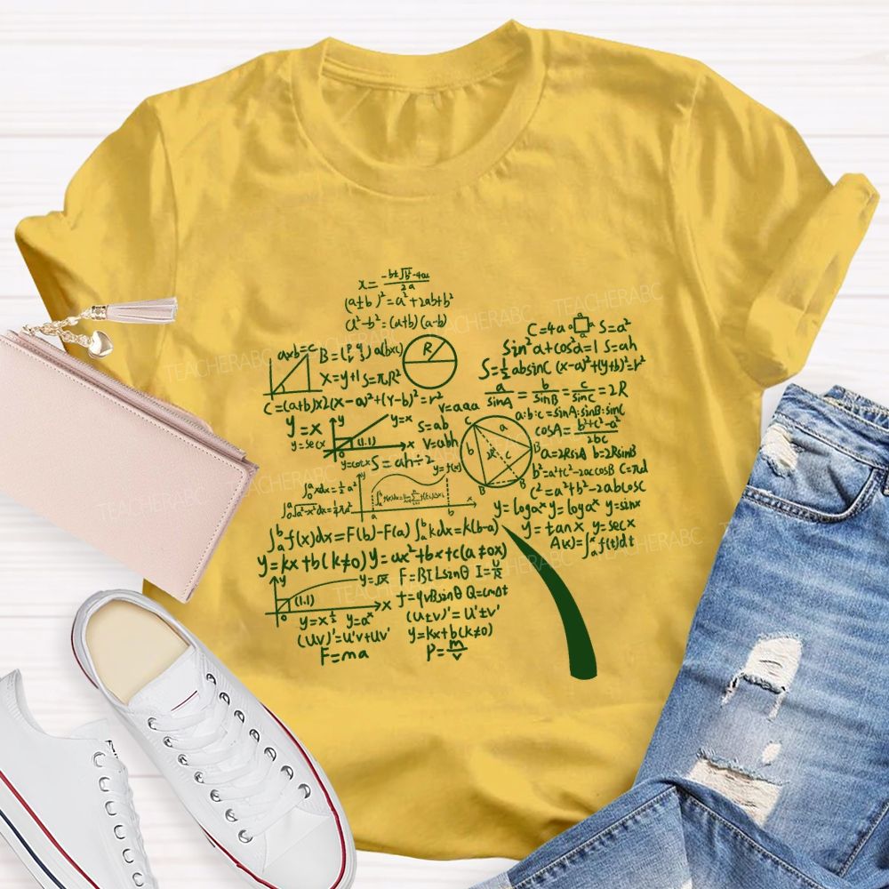 Mathematics And The Clover Math Teacher T-shirt