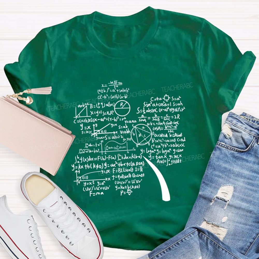 Mathematics And The Clover Math Teacher T-shirt