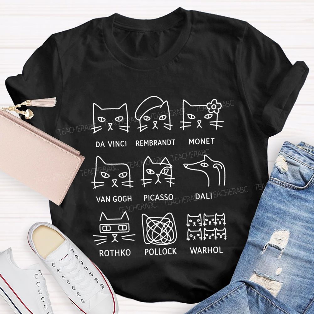Artist Cat Teacher T-shirt