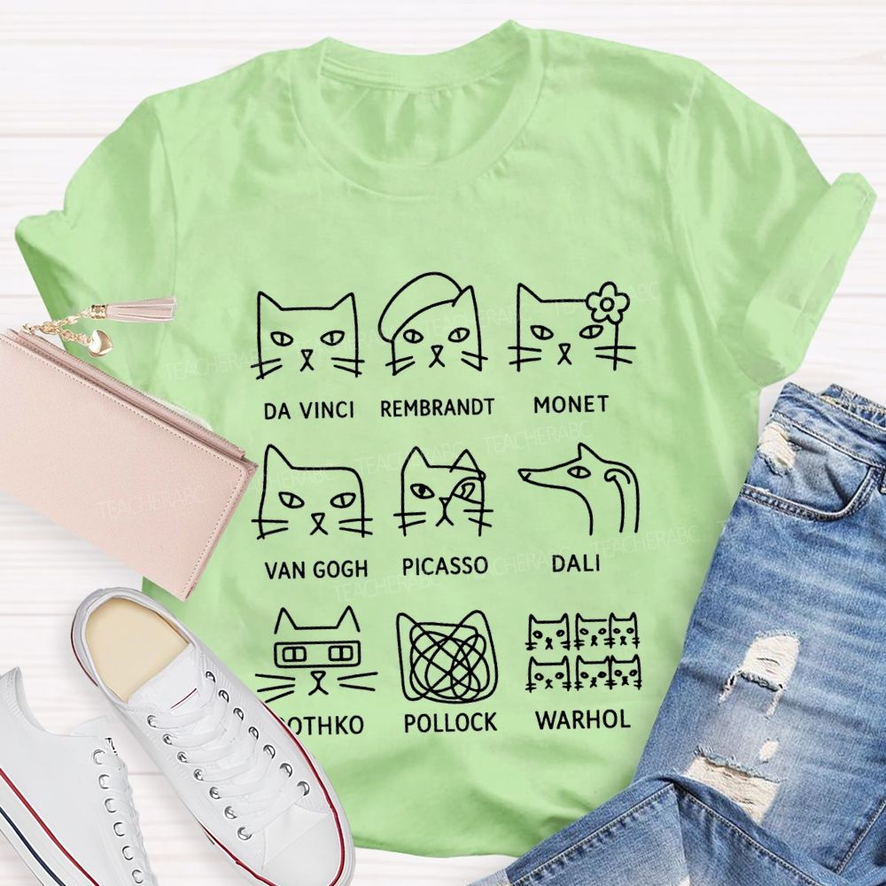 Artist Cat Teacher T-shirt