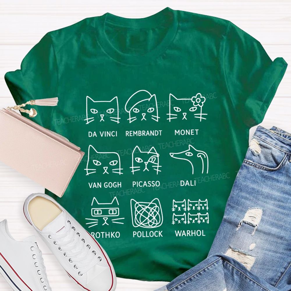 Artist Cat Teacher T-shirt