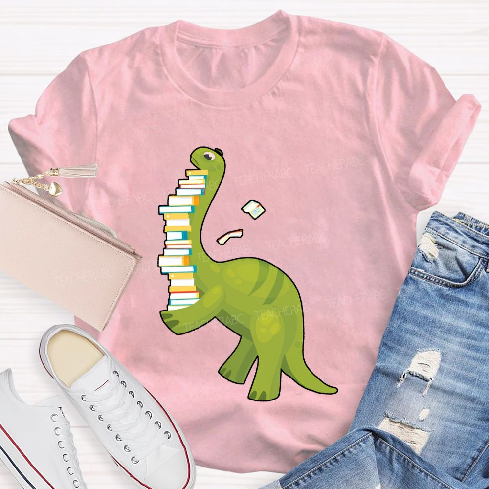 Book Dinosaur Heavy Knowledge Teacher T-Shirt