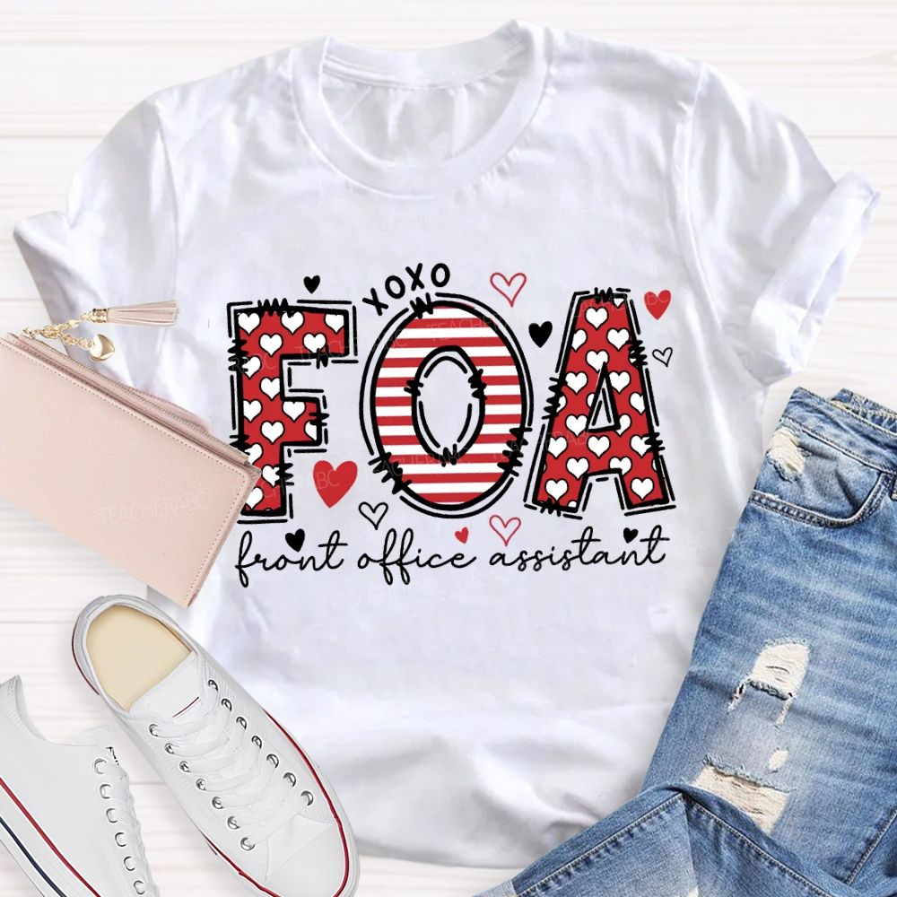 Front Office Assistant Heart-Shaped Font For Valentine'S Day T-shirt