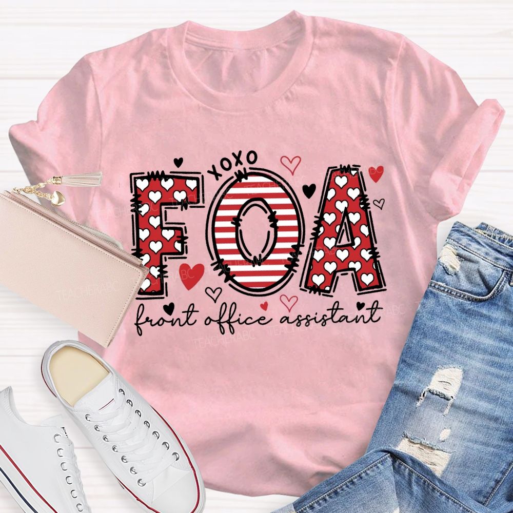 Front Office Assistant Heart-Shaped Font For Valentine'S Day T-shirt
