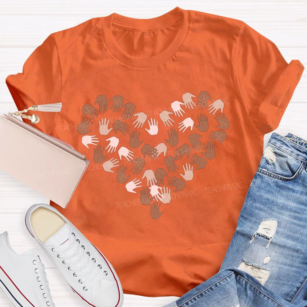 Women'S Rights Women'S History Month Handprint Heart T-shirt