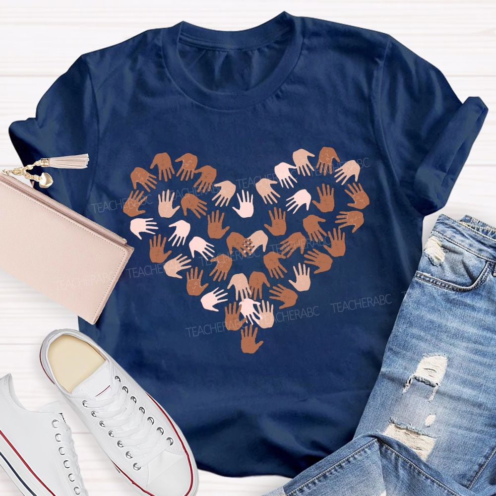 Women'S Rights Women'S History Month Handprint Heart T-shirt